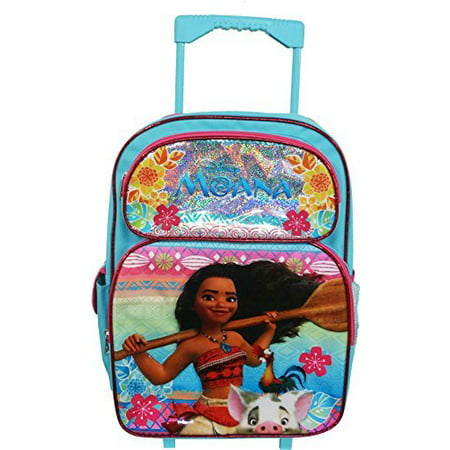Disney Moana 16 inch Large Rolling/Roller Girls backpack 